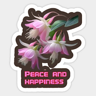 Peace and happiness Flowers Art designs. Sticker